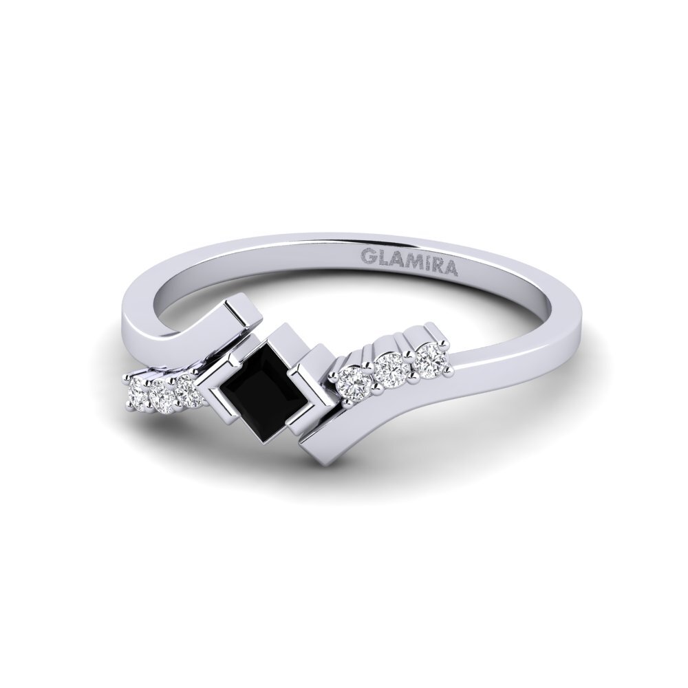 Schwarzer Diamant Ring Finom