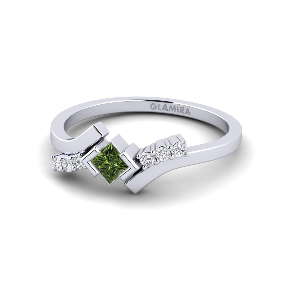 Princesa Zafiro Verde Anillo Finom