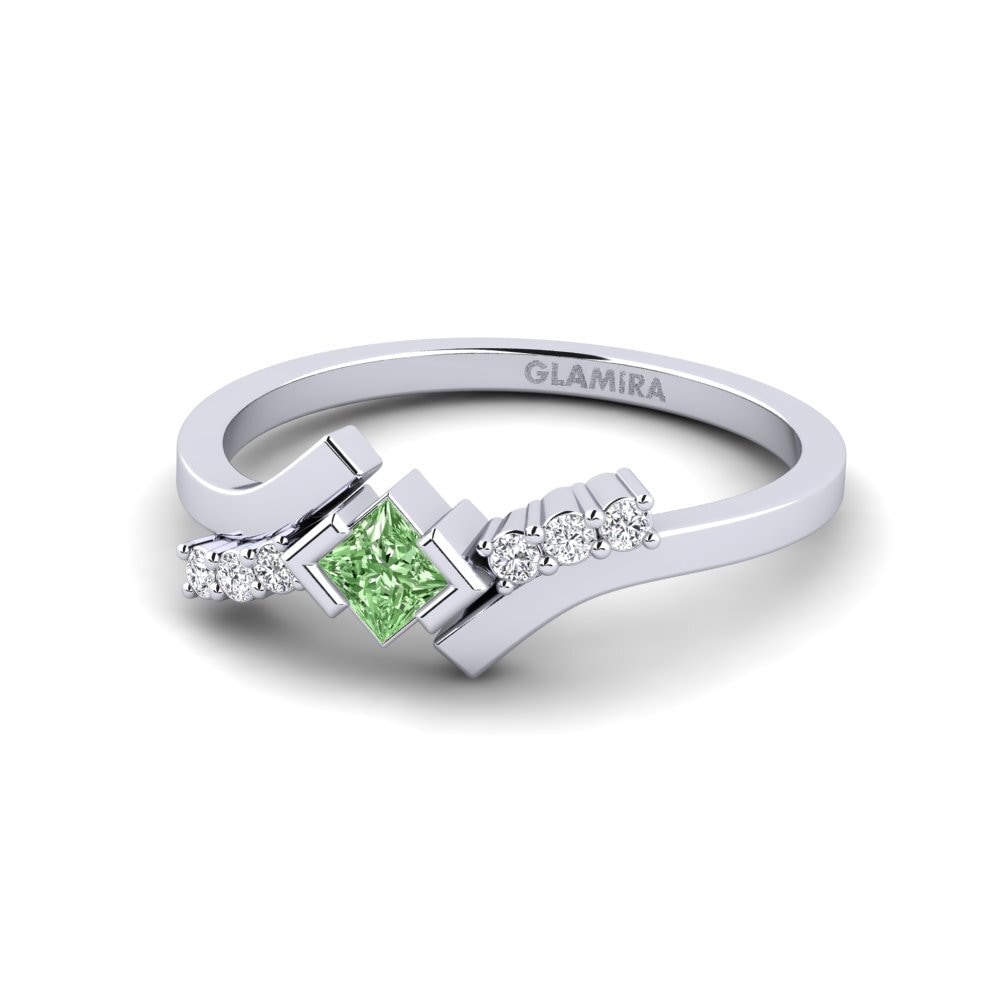 Green Diamond Ring Finom