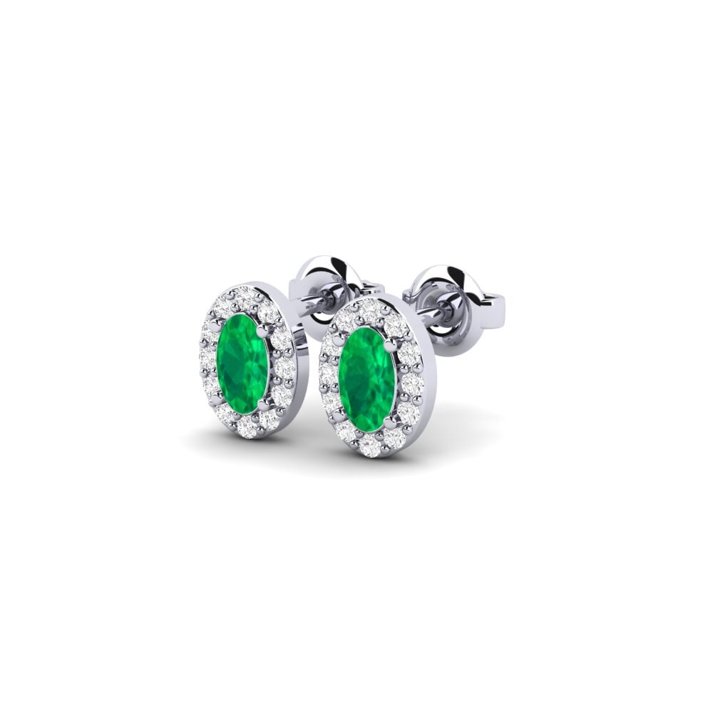 950 Palladium Emerald Women's Earring Hinojos