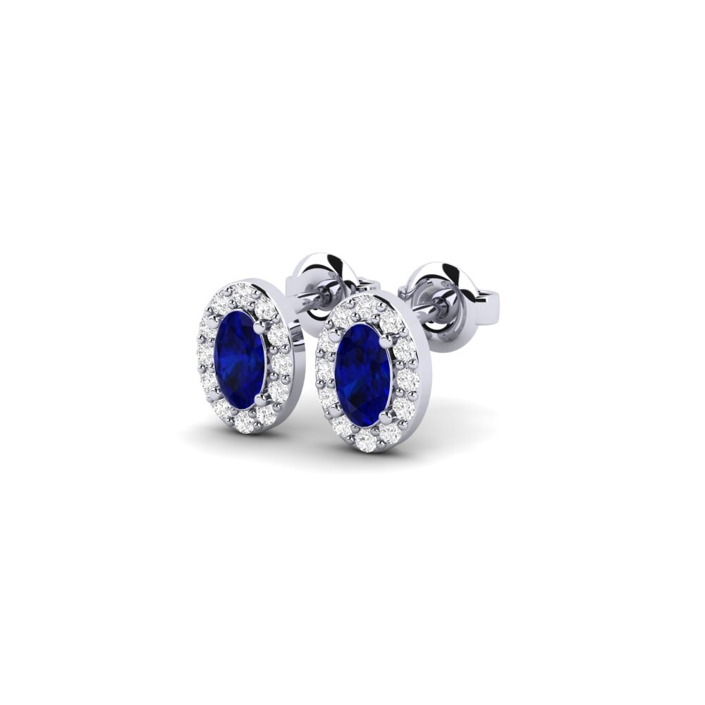 9k White Gold Sapphire Women's Earring Hinojos