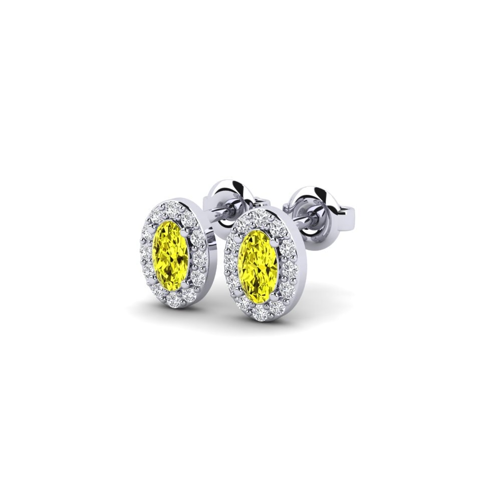 18ct White Gold Yellow Diamond Women's Earring Hinojos