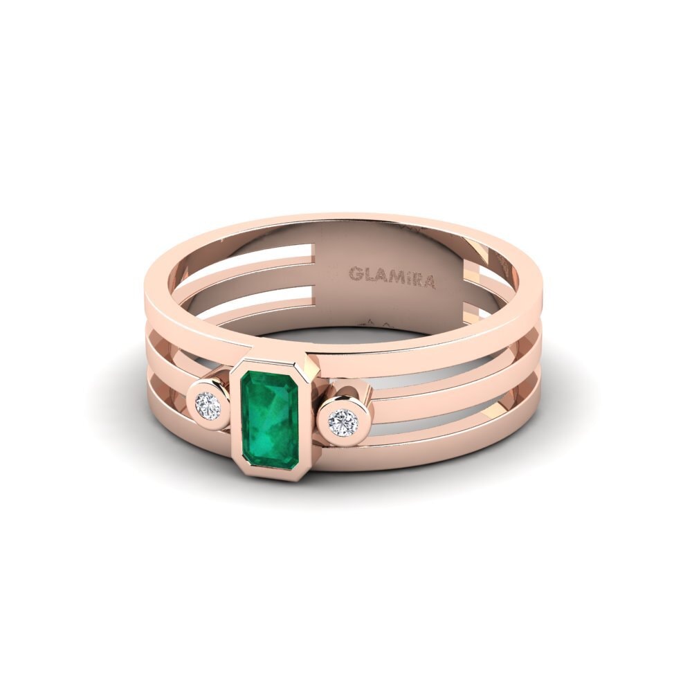 14K Rood Goud Smaragd Ringen Lievin