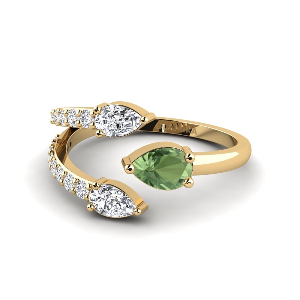 Pear Green Sapphire Ring Lyon