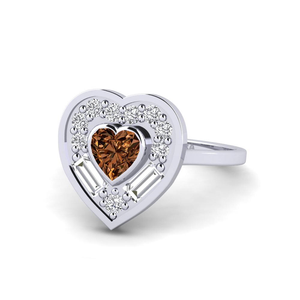 Diamante Castanho Anel Sauteurs