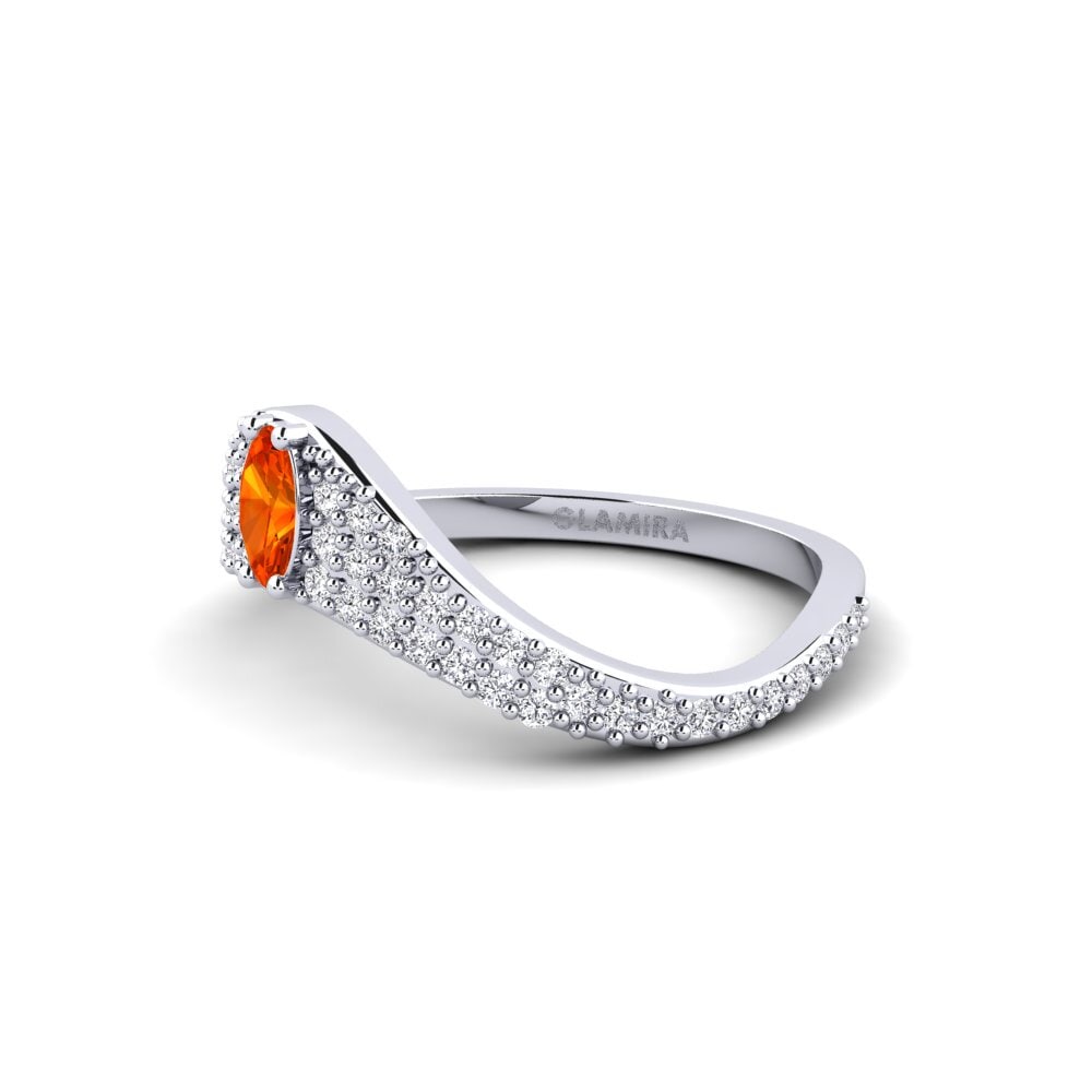 Ovalado Zafiro Naranja Anillo Serifopoula