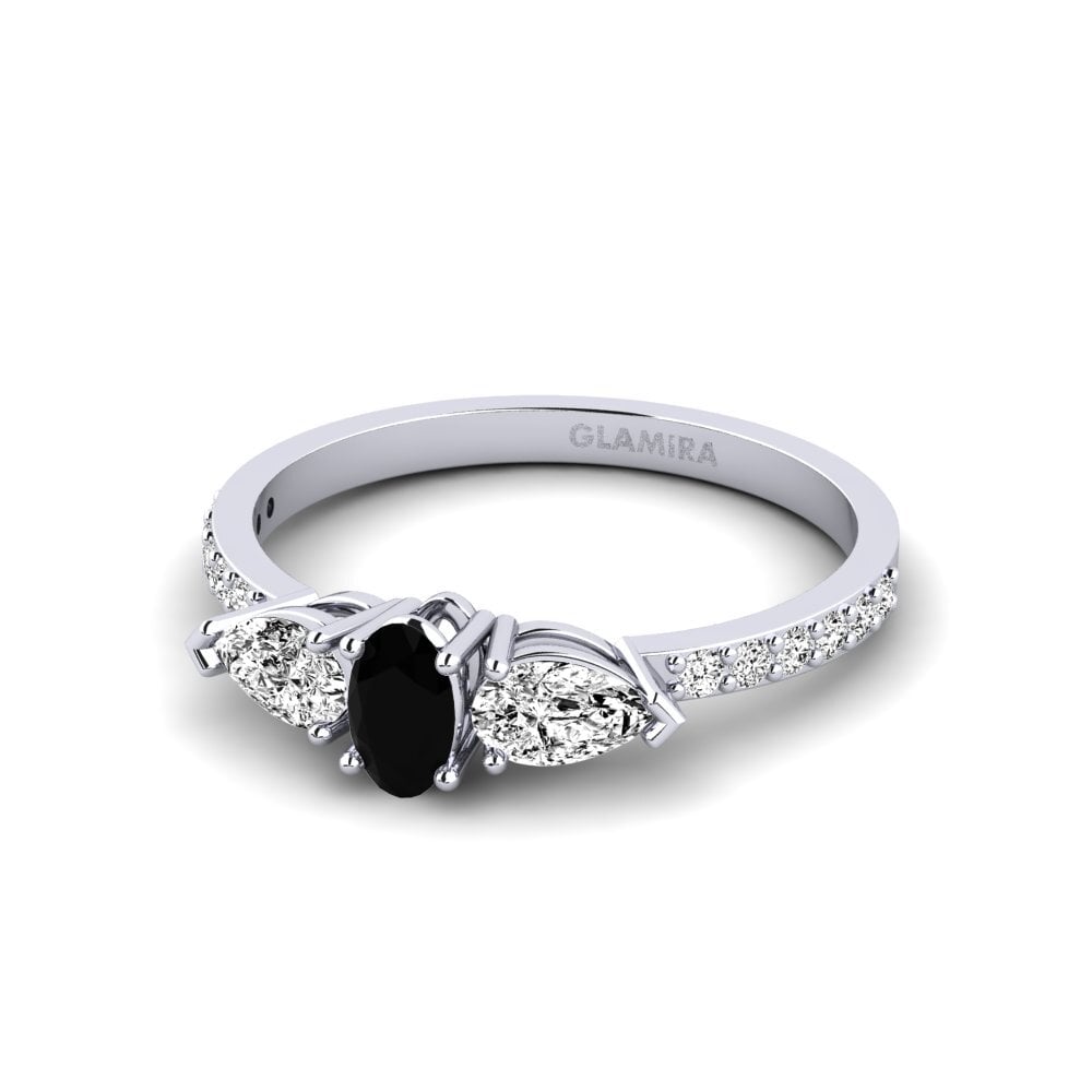 Black Onyx Engagement Ring Somontin