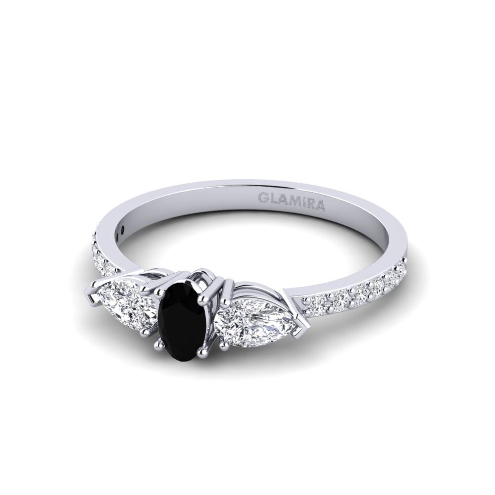 Black Sapphire Engagement Ring Somontin
