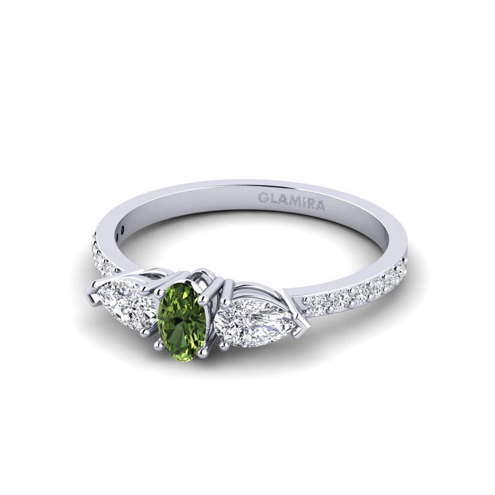 Green Sapphire Engagement Ring Somontin