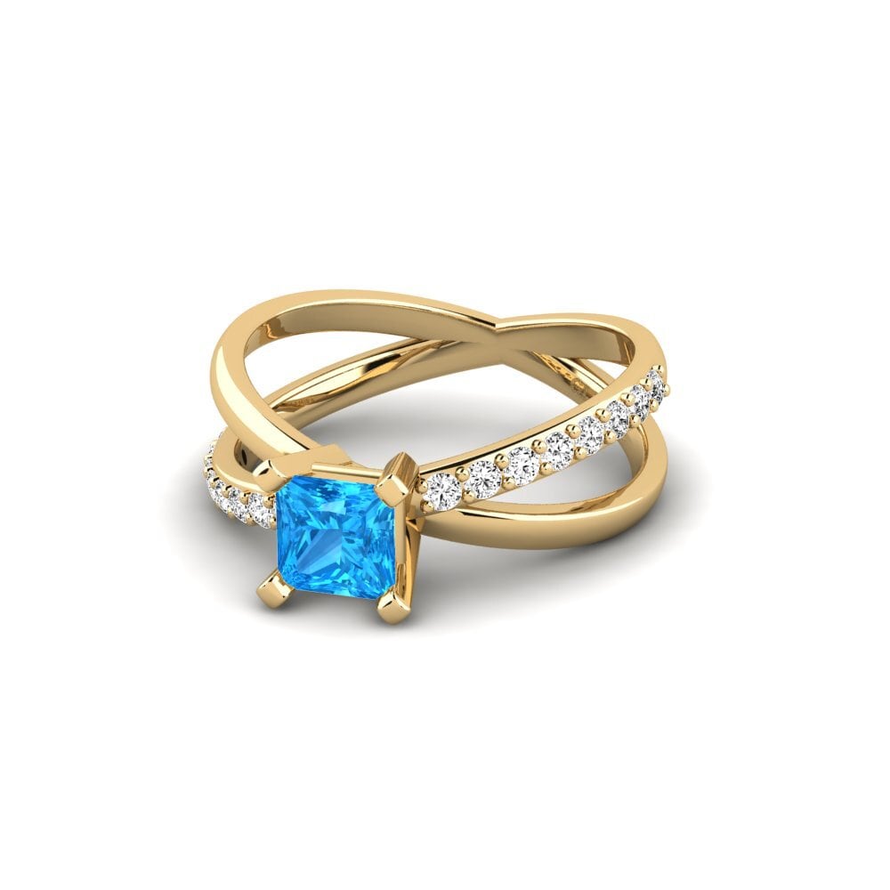 Princesa Topacio azul Anillo Voiron