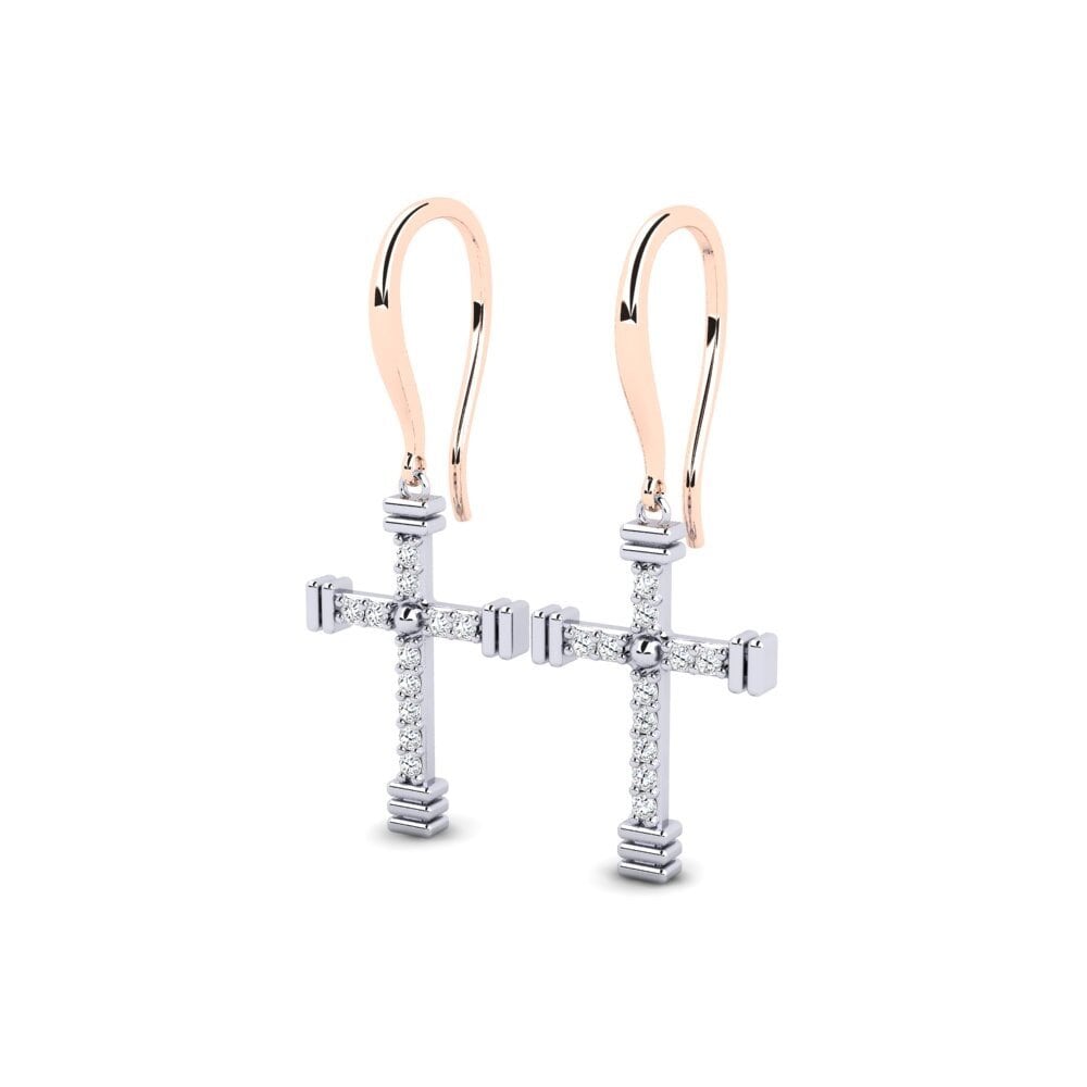 9k Oro Rosa & Blanco Pendiente de mujer Buse