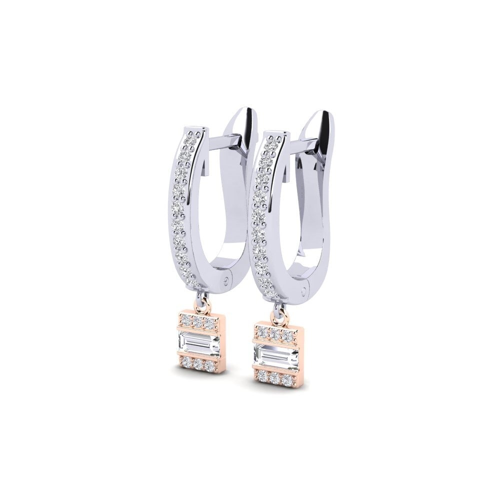 14ct White / Rose Gold Women's Earring Bber