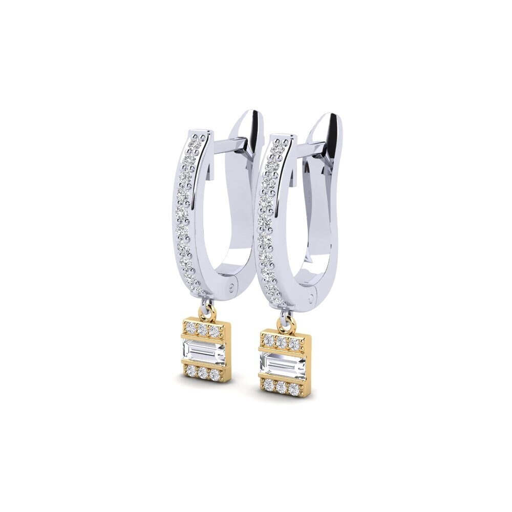 14ct White / Yellow Gold Women's Earring Bber