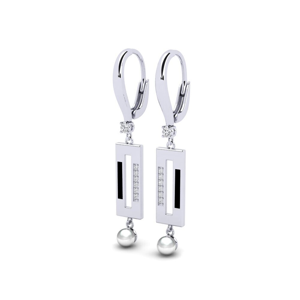 Weiß-Silber Damen ohrring Bistr