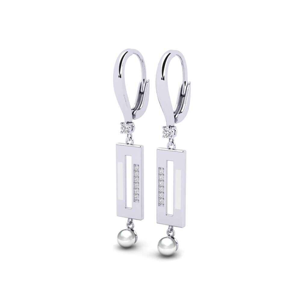 Weiß-Silber Damen ohrring Bistr