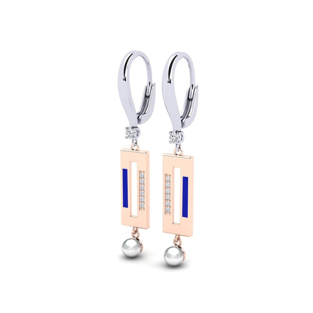 14ct White & Rose Gold Women's Earring Bistr