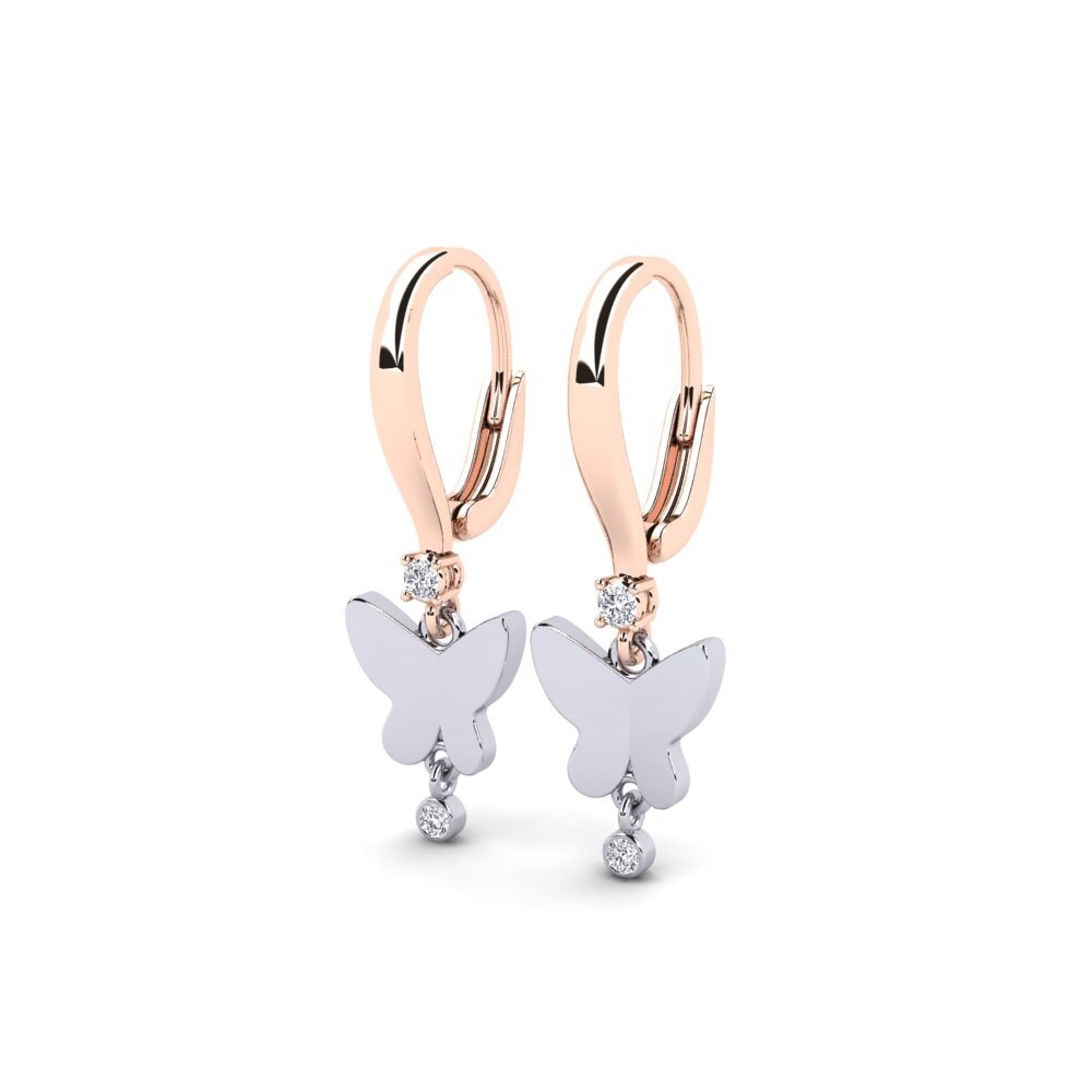 9k Oro Rosa & Blanco Pendiente de mujer Blankellie