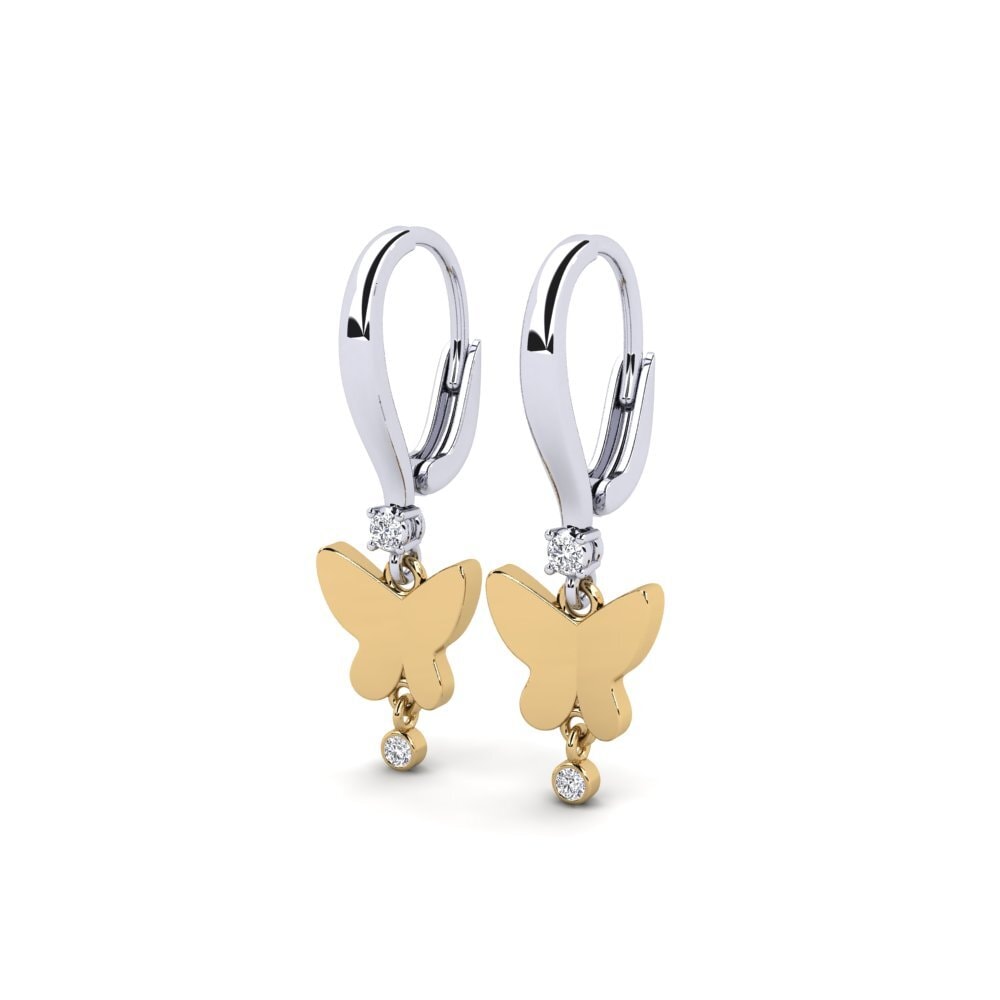 9k Oro Blanco & Amarillo Pendiente de mujer Blankellie