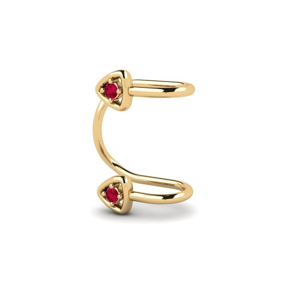 14ct Yellow Gold Ruby Women's Earring Blion