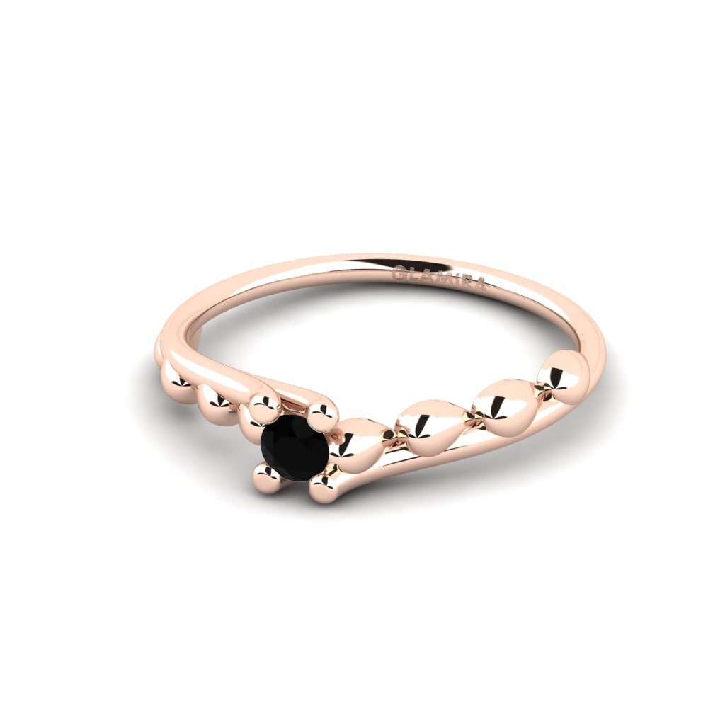 14ct Rose Gold Black Onyx Engagement Ring Inconclusively