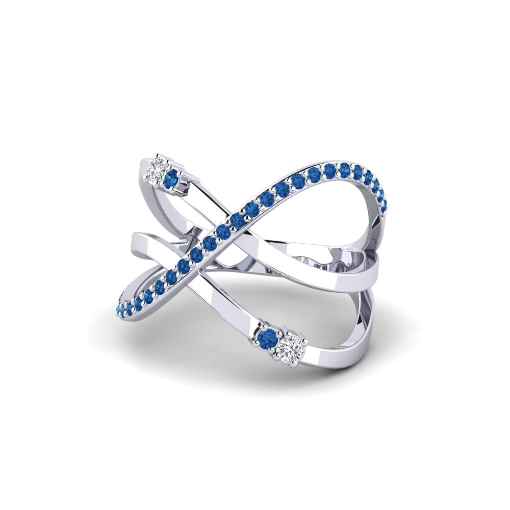 Zircônia azul escuro Anel Kalolimnos