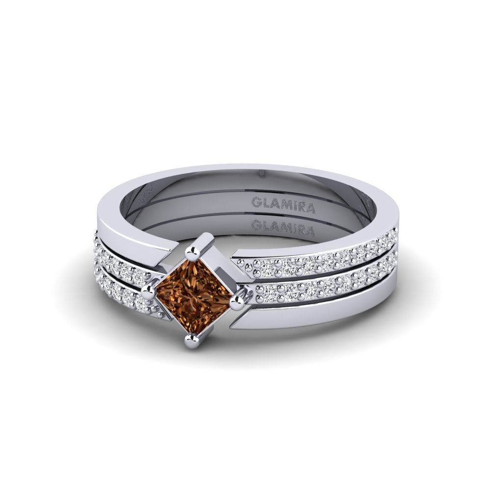 Diamante Castanho Anel Kardiotissa - SET