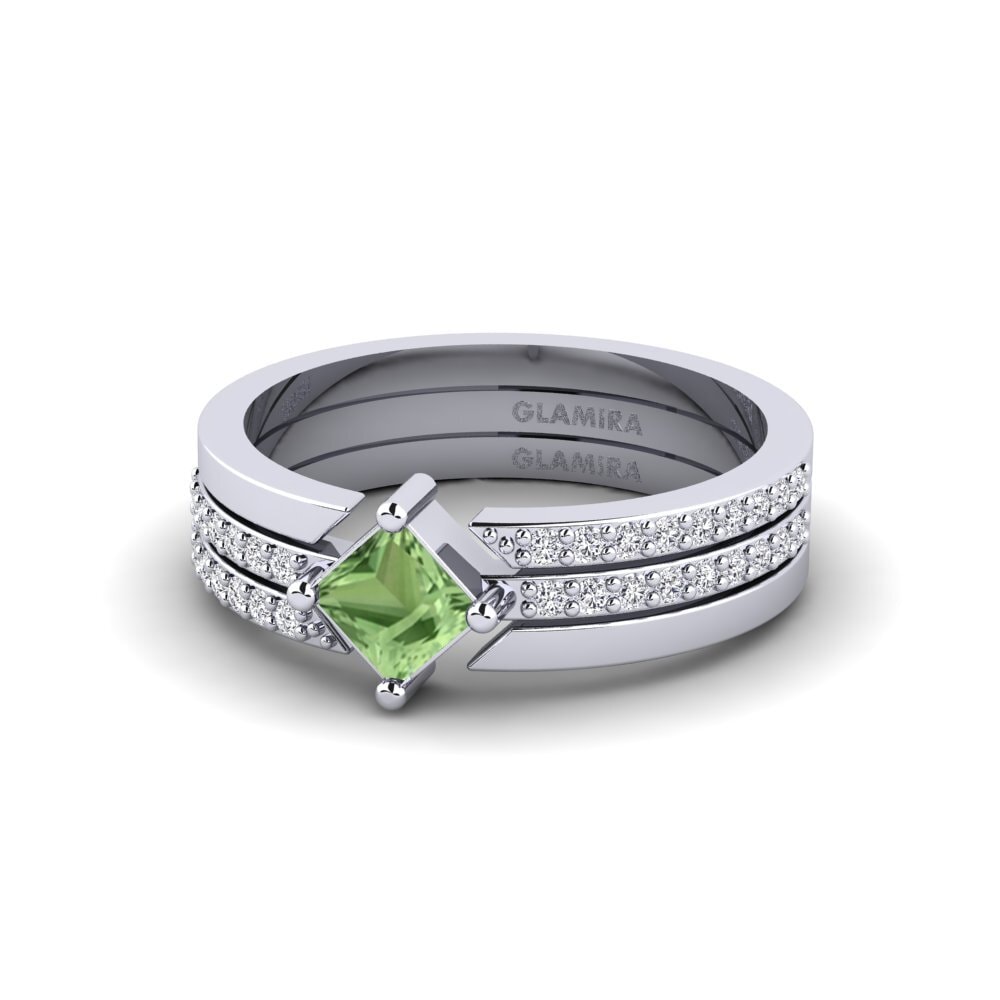 Princesa Zafiro Verde Anillo Kardiotissa - SET