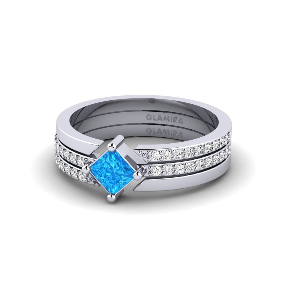 Princesa Topacio azul Anillo Kardiotissa - SET
