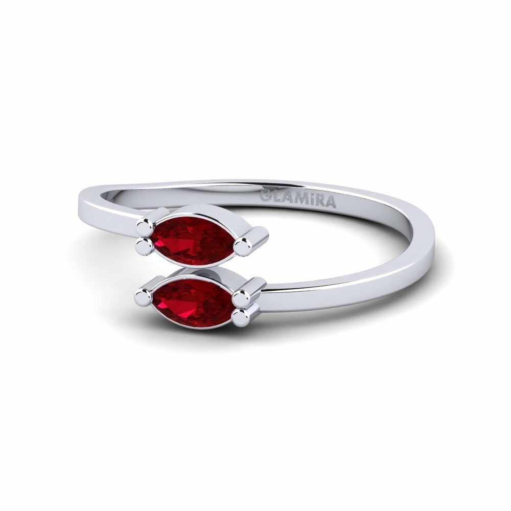 Zircone Rouge Bague de fiançailles Mireinio