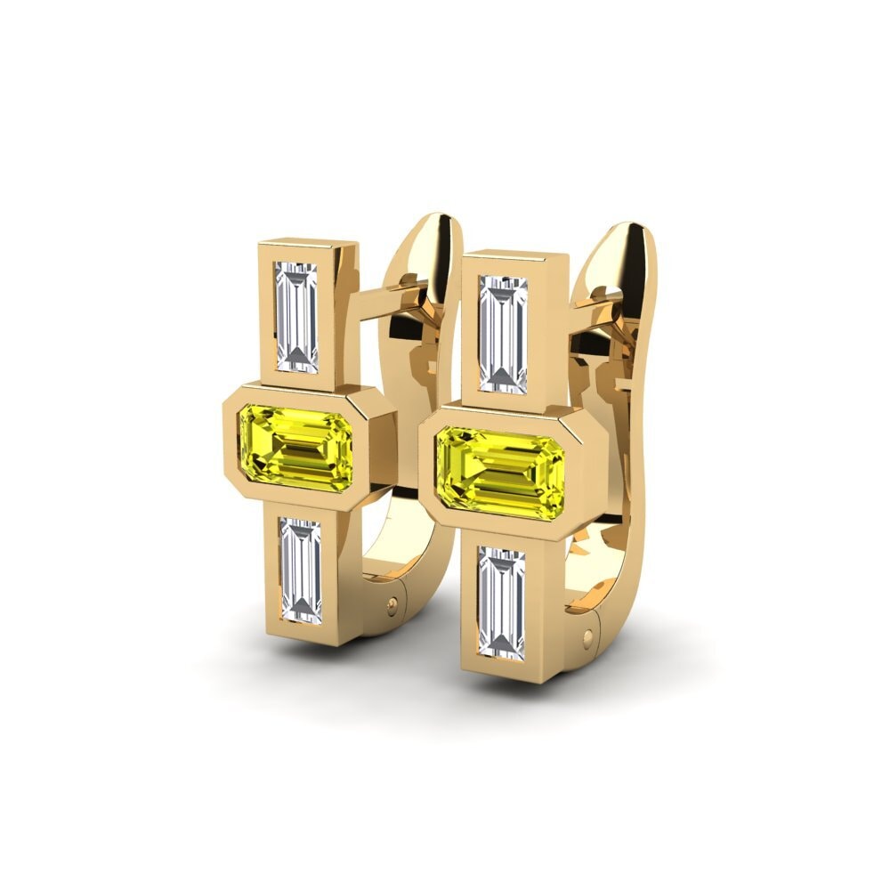 14k Yellow Gold Yellow Diamond Women's Earring Pedrera