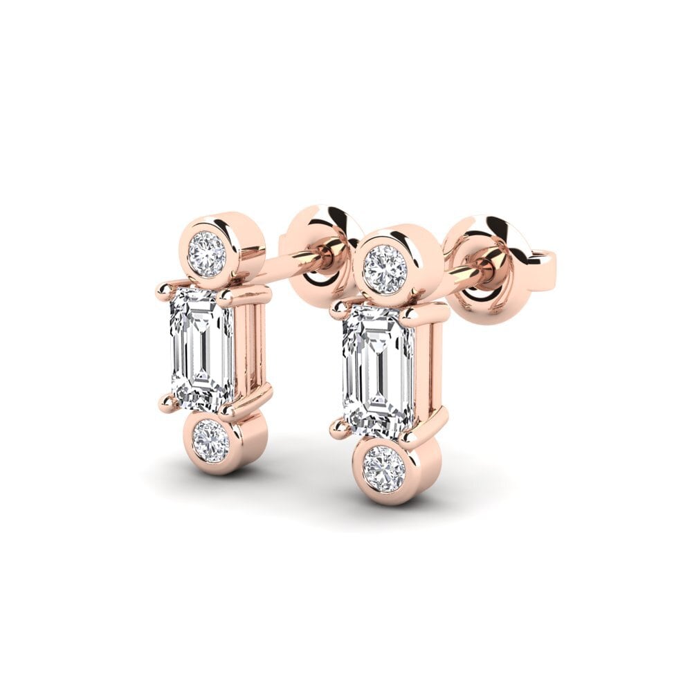 14k Oro Rosa Esmeralda Pendiente de mujer Utreva