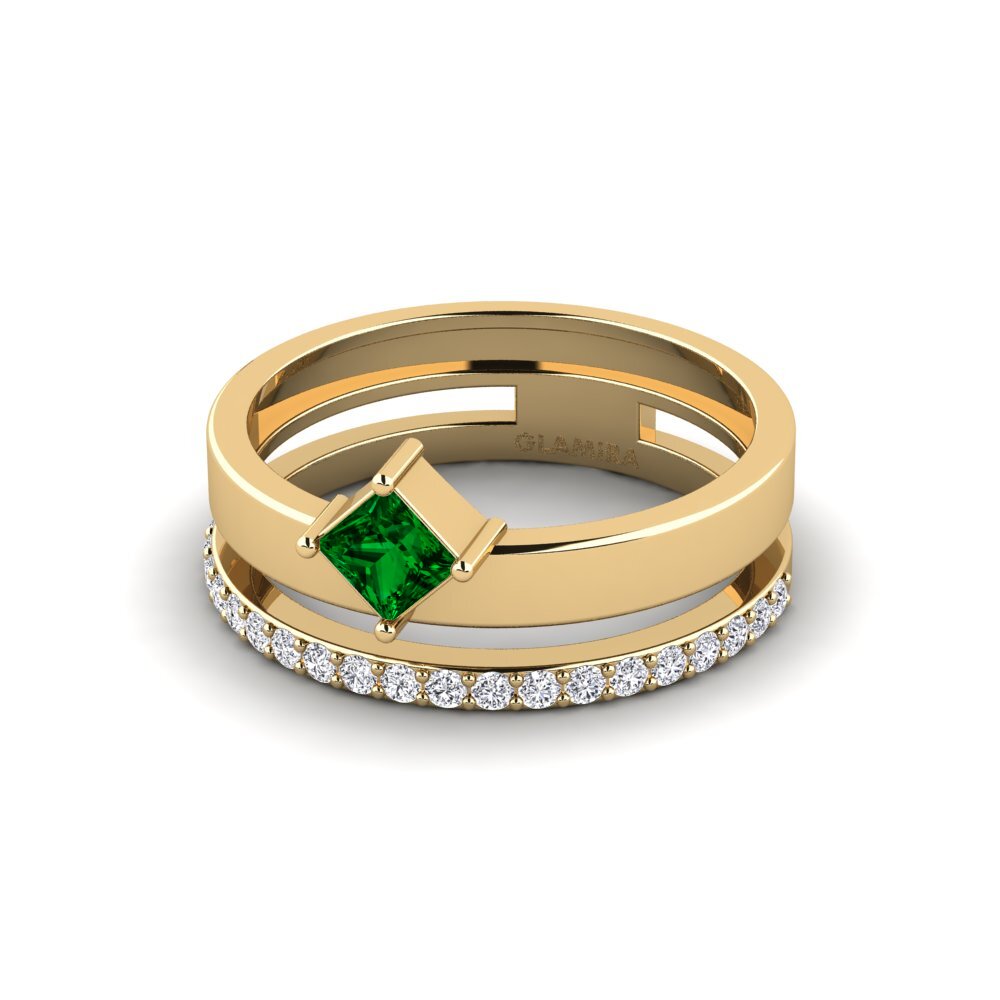 Zircônia Verde Anel Petitfleur