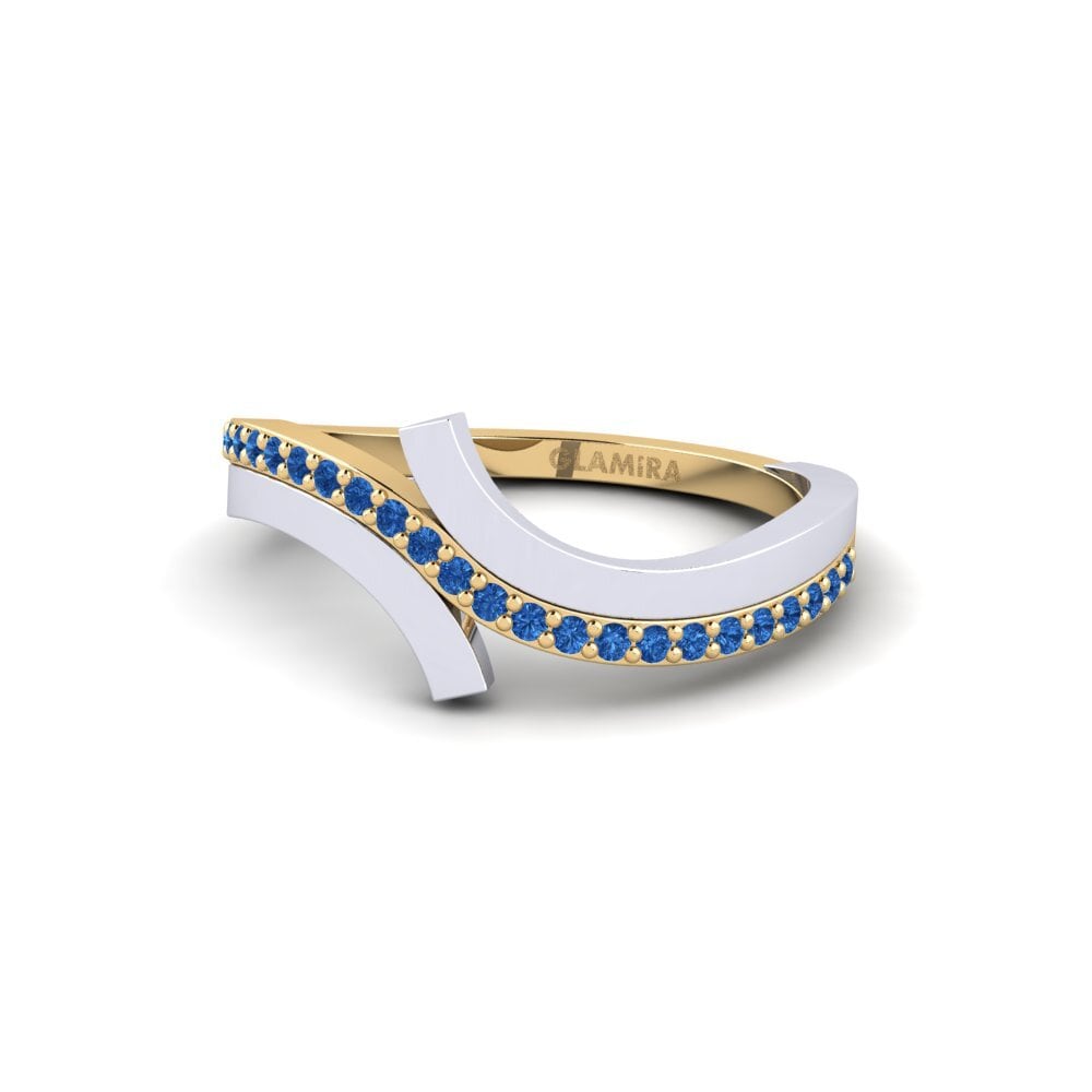Zircônia azul escuro Anel Polyaigos