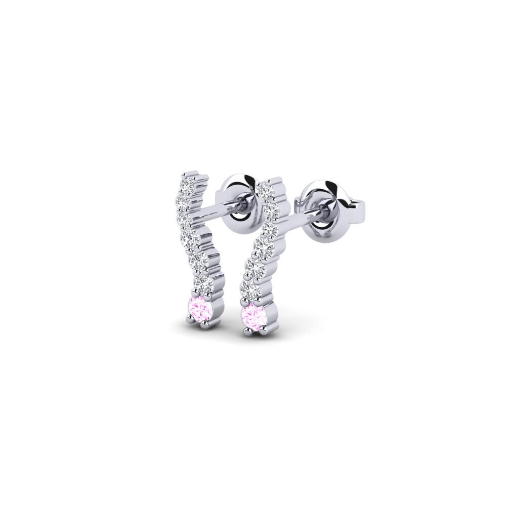 Saphir Rose Boucle d'oreille femme Positively