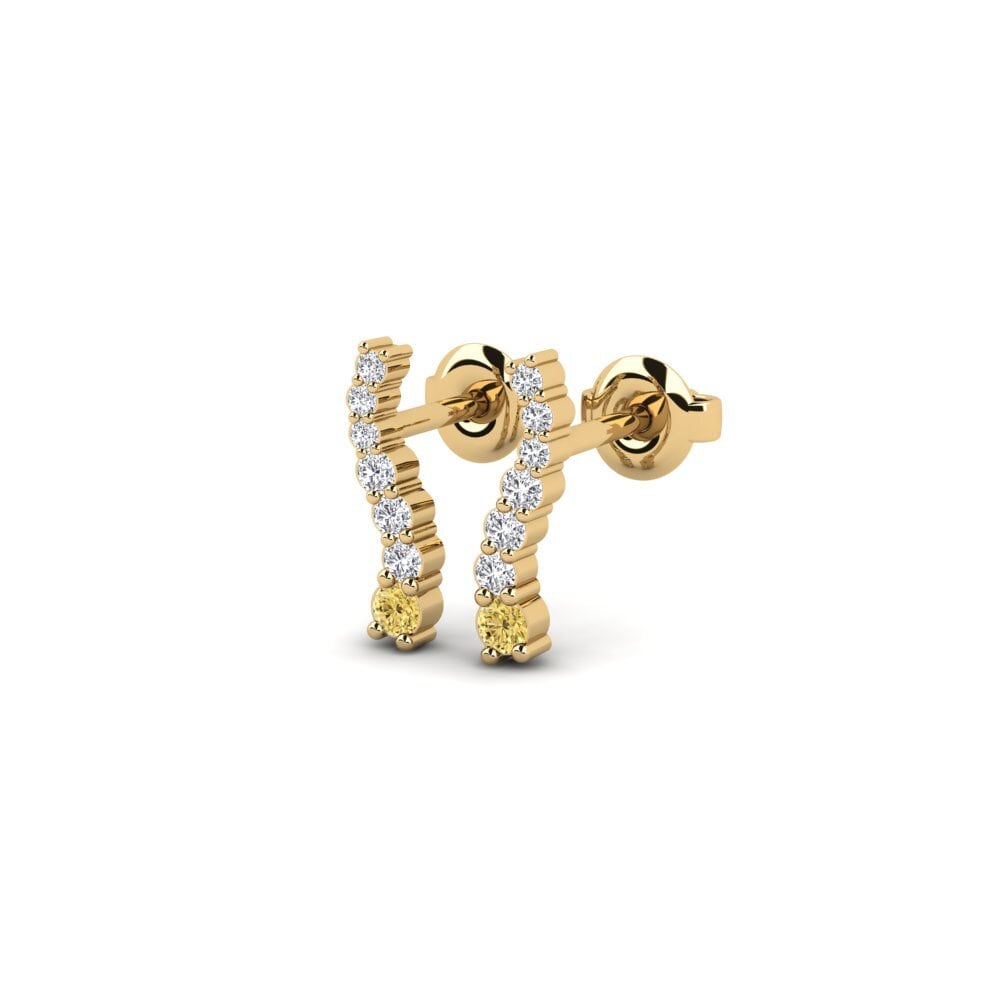 14k Yellow Gold Yellow Diamond Women's Earring Positively