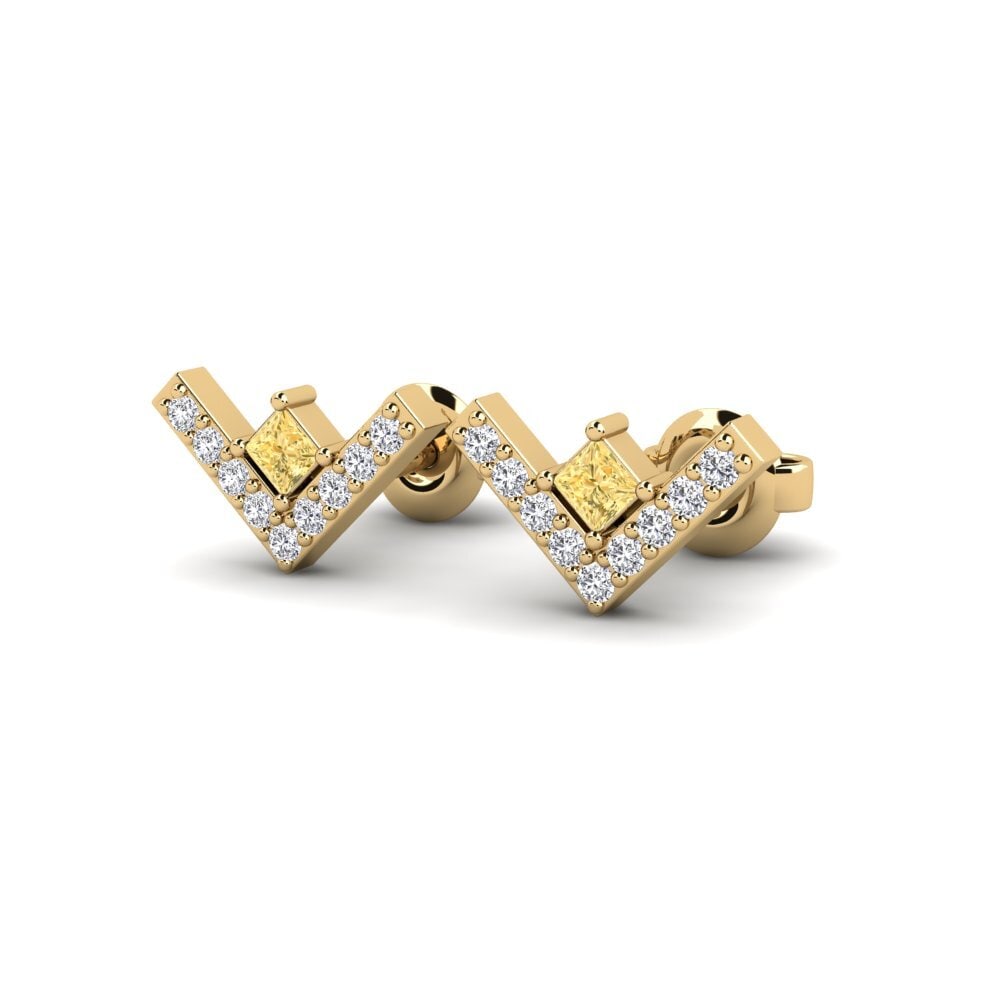 14k Yellow Gold Yellow Diamond Women's Earring Purchaser
