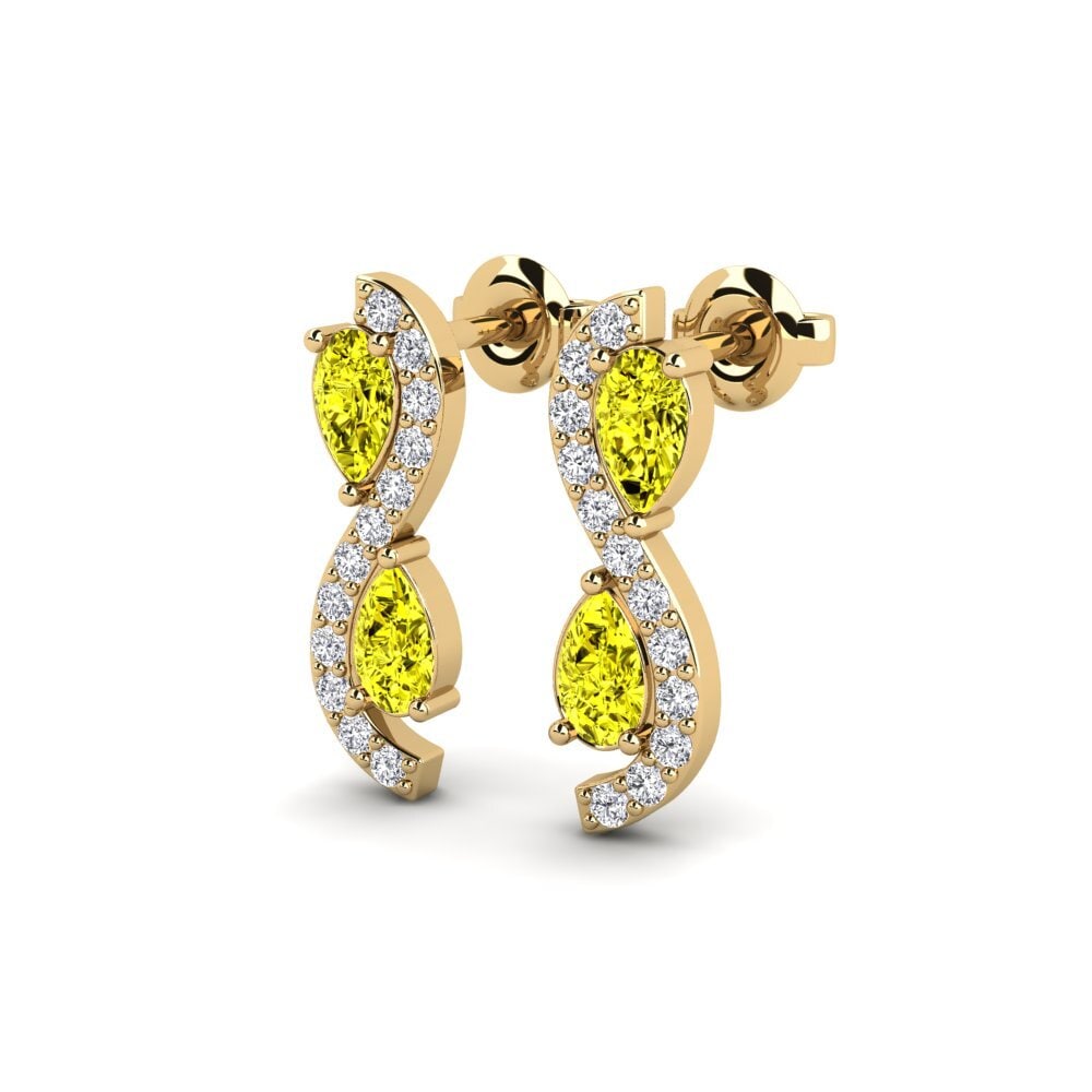 14k Yellow Gold Yellow Diamond Women's Earring Refocus