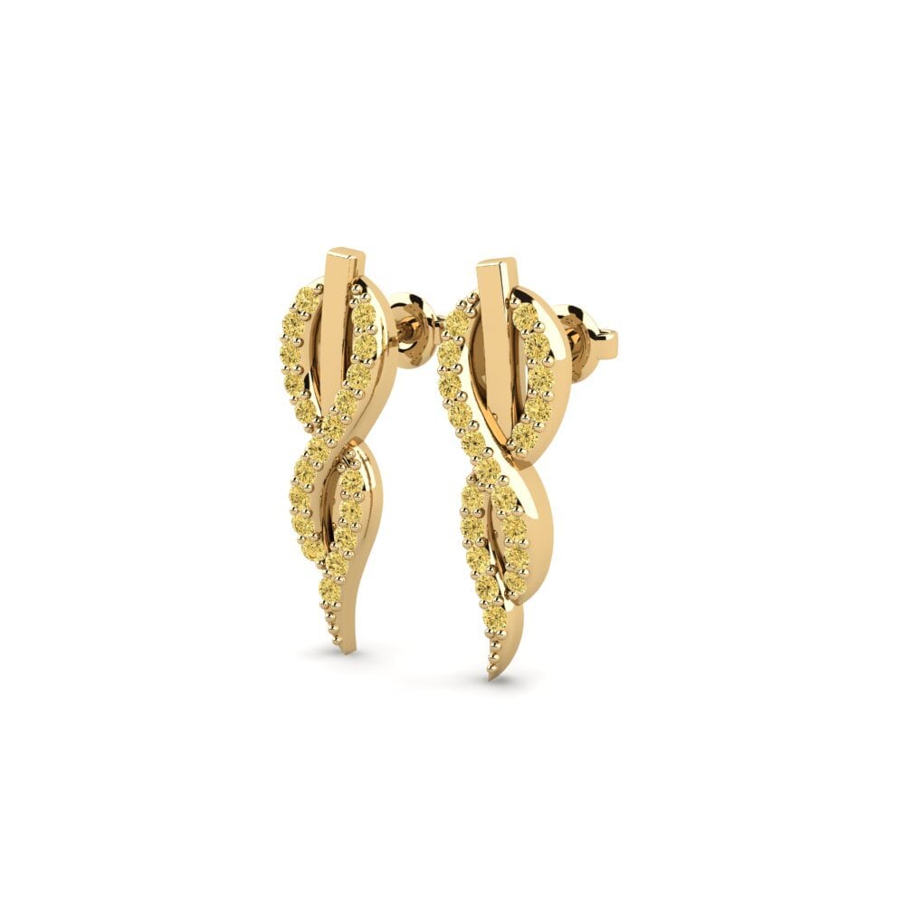14k Yellow Gold Yellow Diamond Women's Earring Region