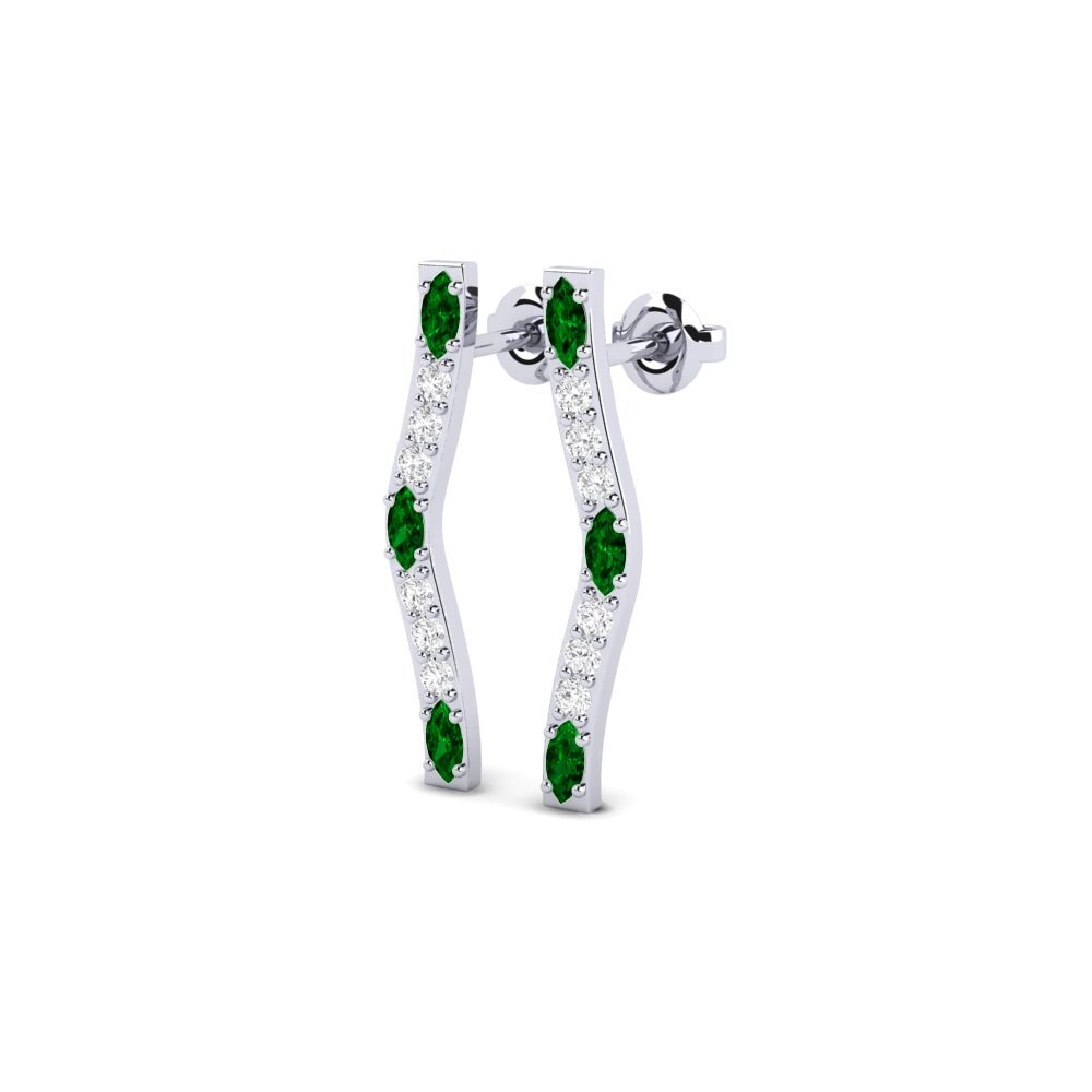 950 Palladium Green Zirconia Women's Earring Regulate