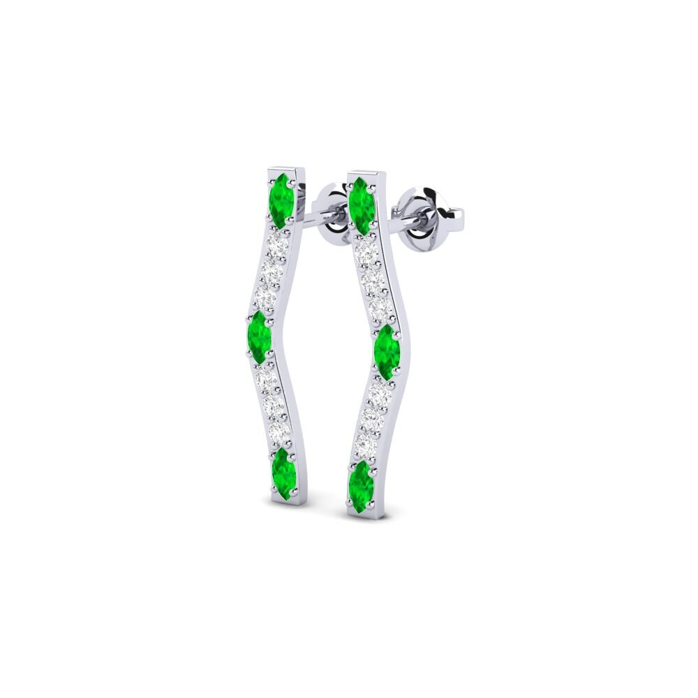 950 Palladium Emerald Women's Earring Regulate