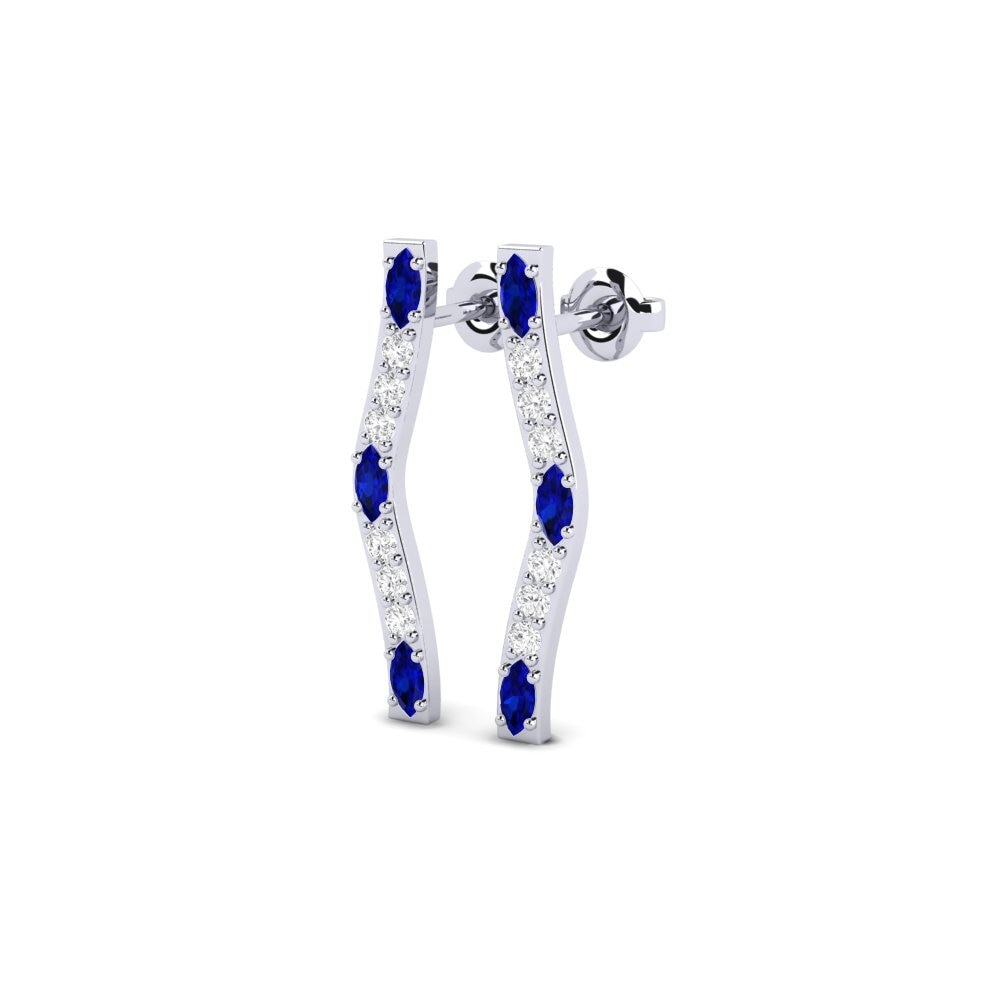 9k White Gold Sapphire Women's Earring Regulate