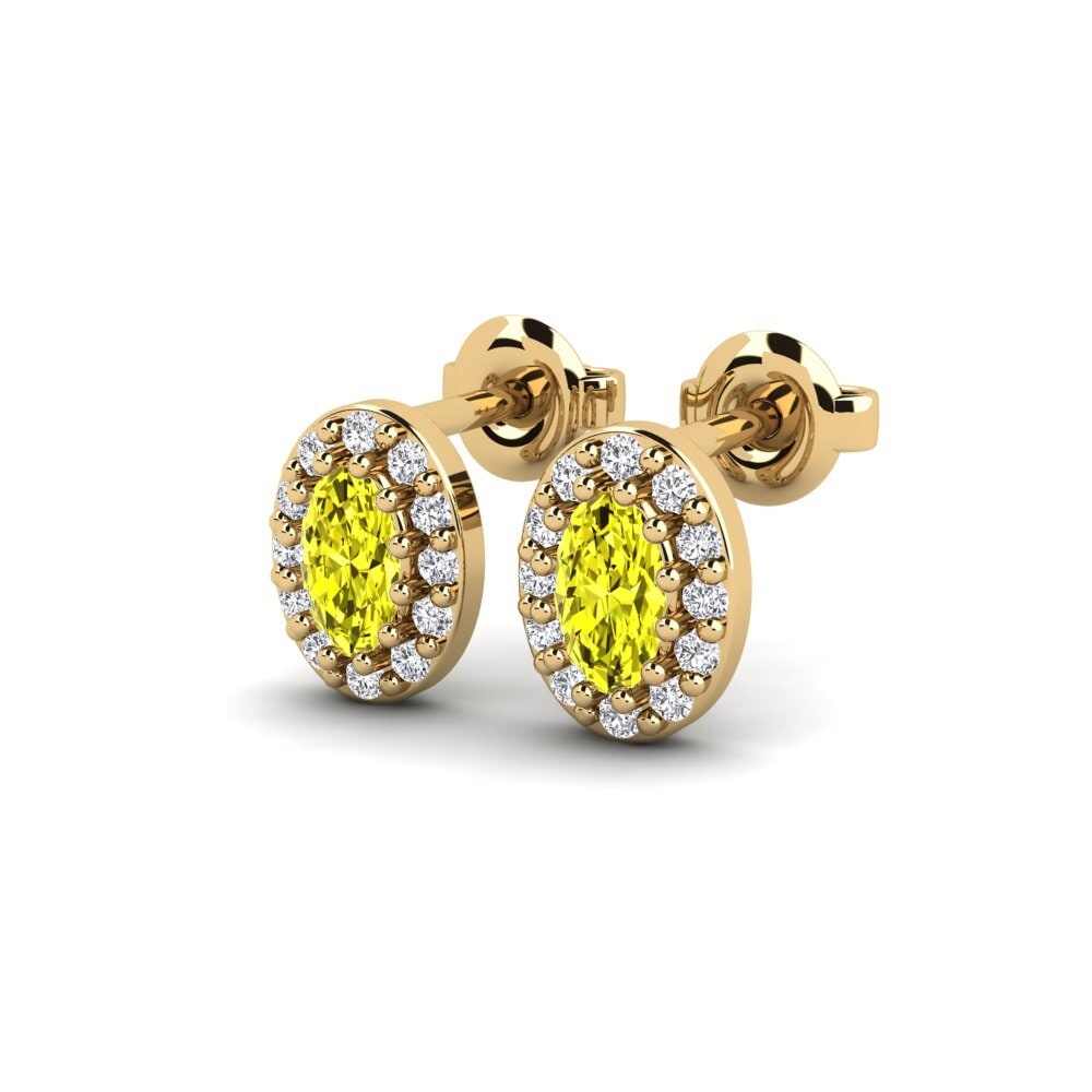 14k Yellow Gold Yellow Diamond Women's Earring Regulator