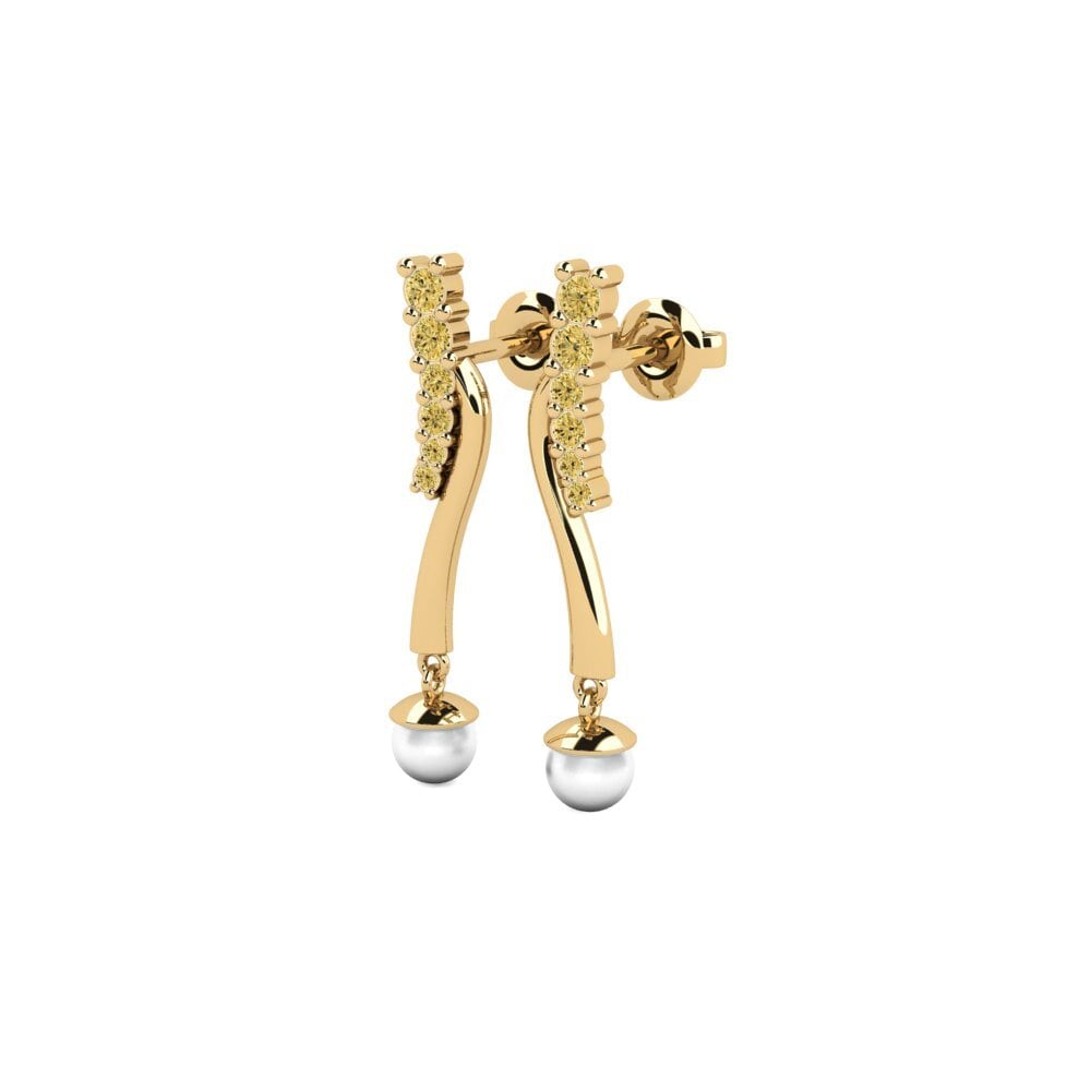 14k Yellow Gold Yellow Diamond Women's Earring Reside