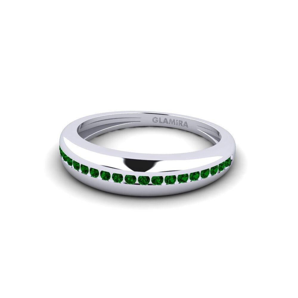 Palladium 950 Grüner Zirkonia Ring Restrictive