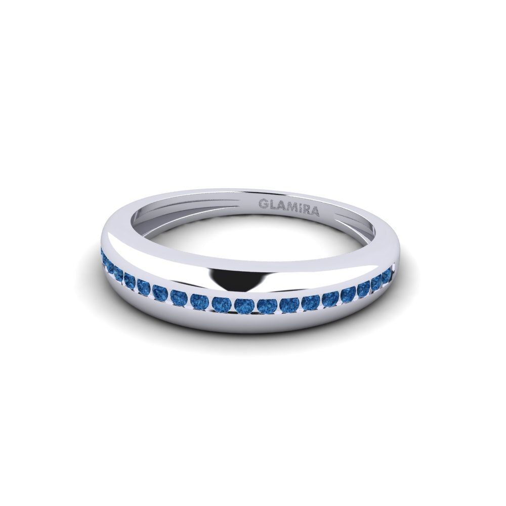 Palladium 950 Dunkelblauer Zirkonia Ring Restrictive