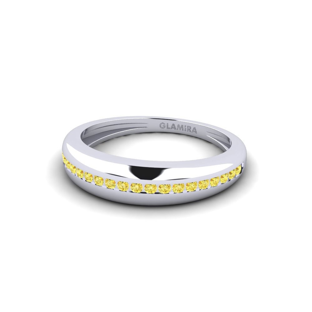 Palladium 950 Gelber Saphir Ring Restrictive