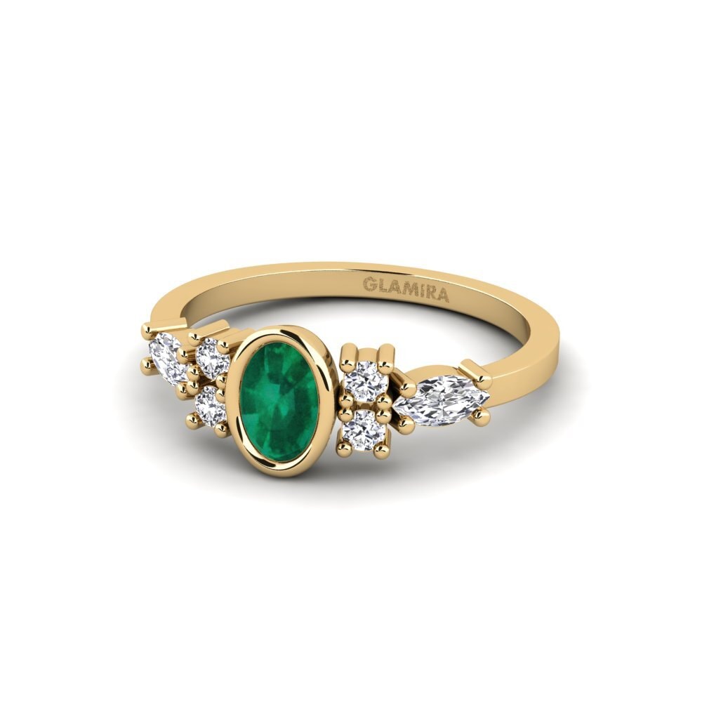 9k Oro Amarillo Anillo de compromiso Revealing