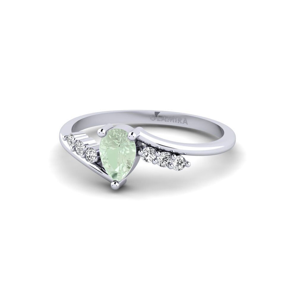 Green Amethyst Engagement Ring Revealingly