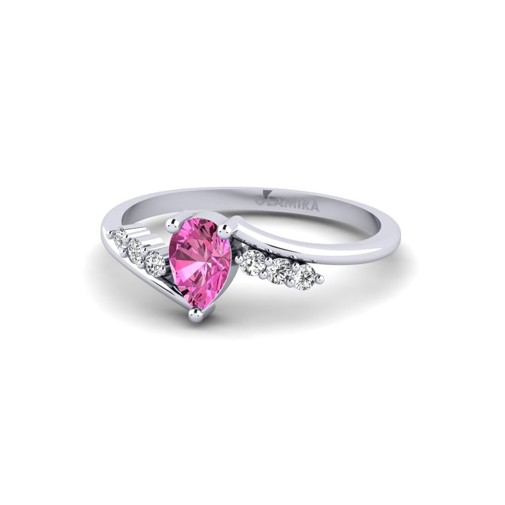 9ct White Gold Pink Topaz Engagement Ring Revealingly