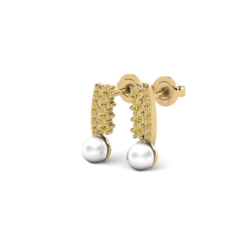 14k Yellow Gold Yellow Diamond Women's Earring Ronquillo